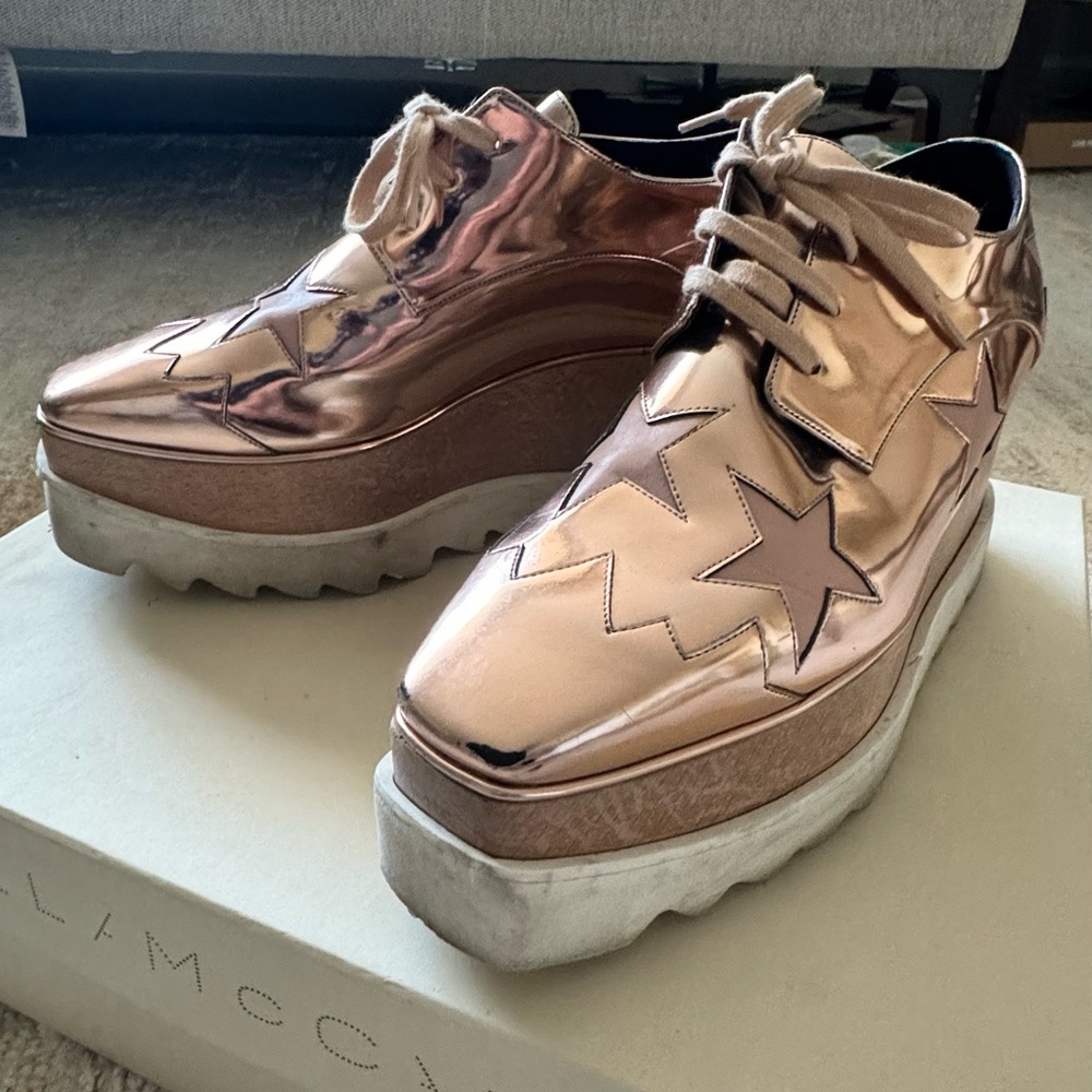 Stella McCartney Elyse Platform Pink/Rose Gold size 37 1/2